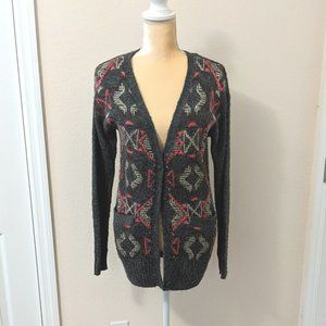 Aztec Print Cardigan Sweater